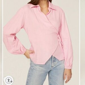 NWT Love, Whit by Whitney Port Pink Wrap Top Size Small